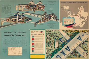 DESIGNER UNKNOWN.  IMPERIAL AIRWAYS / THE GREATEST AIR SERVICE IN THE WORLD. 29½x19½ inches, 75x49½ cm.